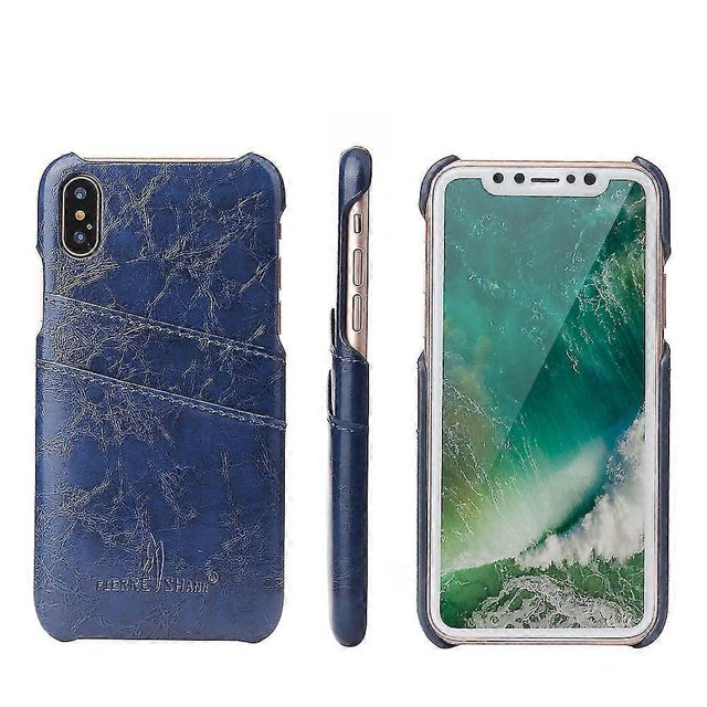 Pu Leather Cover For Iphone 7/8 Shockproof Case With Card Slot Blue Kds-488