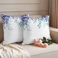 thumbnail image 2 of Purple Eucalyptus Leaf Pillow Covers 2 Pack Spring Vine Flower Plant Rustic Farm Colorful Pillowcase Waterproof Outdoor Throw Pillow Cover for Patio Garden Square Cushion 20”x20”, 2 of 9