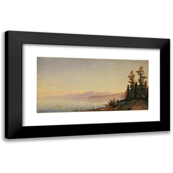 John Ross Key 14x9 Black Modern Framed Museum Art Print Titled - Lake Tahoe, Looking Southwest (1873)