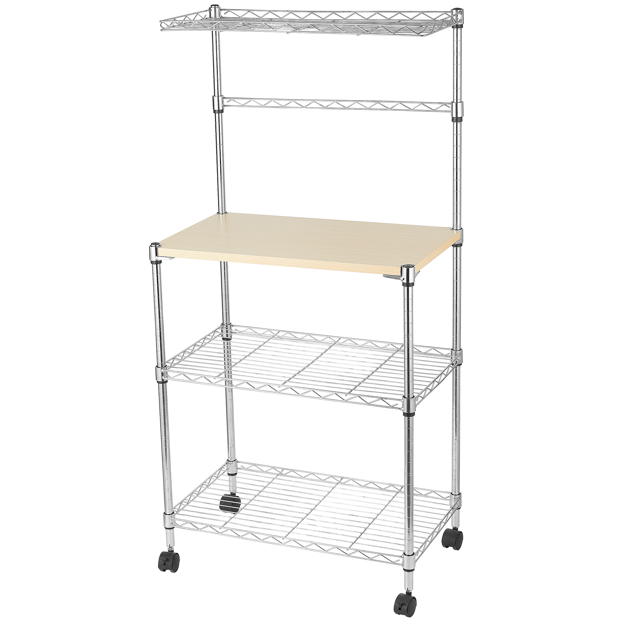 SEGMART Microwave Cart, 4Tier Microwave Carts On Wheels with Hanging