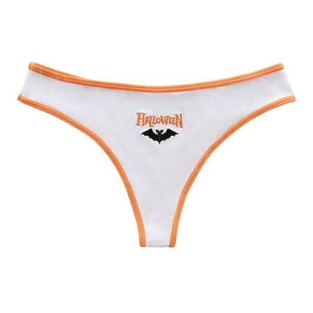 Icvfdpl Briefs For Women Tanga Thong Whimsical Print Low Rise T Back Comfortable Skin-Friendly Womens Panties White Xl