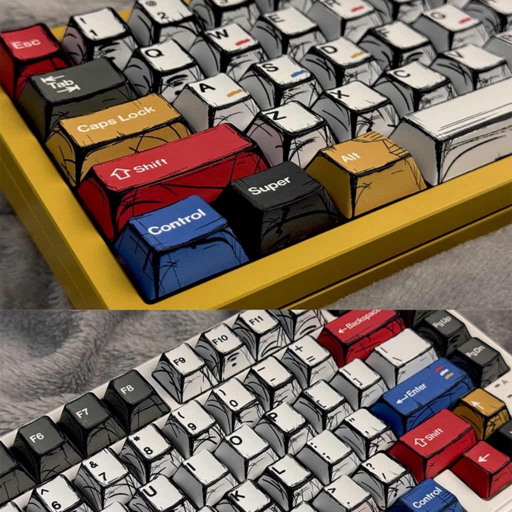 136Keys PBT Keycap Featuring Minimalist Pattern Keycaps For Enhances Typing Experience Ergonomic Keycap Replacement