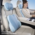 thumbnail image 5 of FLORICH Memory Foam Lumbar Support Pillow and Headrest Pillow 2 Piece Set for Car Seat & Offic - Relieves Neck, Back & Sciatica Pain, Blue, 5 of 10