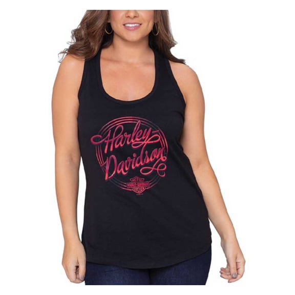 Harley-Davidson Women's Fever Dreams Sleeveless Racerback Tank Top - Black (2XL), Harley Davidson