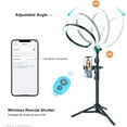 thumbnail image 3 of LINCO Dimmable 10in Ring Light Heavy Duty Selfie Stick Tripod Bluetooth Remote 60" for Live Streaming YouTube Video Photography, 3 of 11