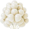 thumbnail image 1 of Xiao Hua Globos mate de 10 pulgadas, 60 piezas de globos de látex para fiesta de helio de calidad para cumpleaños, graduación, baby shower, béisbol, decoración náutica para bodas, fiestas, beige, 1 of 4