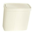 thumbnail image 2 of Cubo de basura delgado con tapa a presión, ligero y apto para inodoro. Crema blanca, 2 of 9