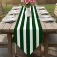 thumbnail image 6 of Green Striped Table Runner Linen Burlap Table Runner 48 Inches Long Farmhouse Abstract Horizontal Stripes Dresser Scarves for Kitchen Island Coffee Dining Room Party Wedding Holiday Decor 13"x48", 6 of 8