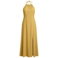 thumbnail image 4 of ClodeEU Women's Halter Neck Sleeveless Backless Maxi Dress,Beach Vacation Summer Dress with Slit Yellow,Women's Plus S, 4 of 7