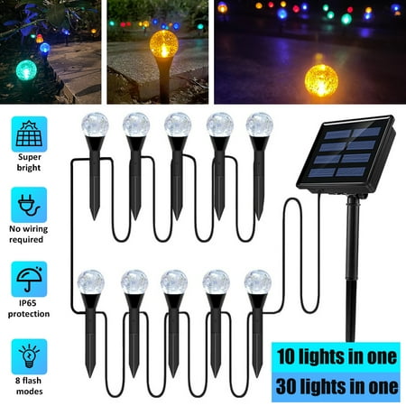

Solar Lights Outdoor 10PACK Solar Light LED Security Light Landscape Lawn Lamp Patio Yard Garden Decor - color