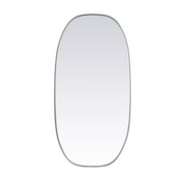 Elegant Decor Metal Frame Oval Mirror 24x48 Inch in Silver