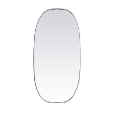 Elegant Decor Metal Frame Oval Mirror 24x48 Inch in Silver