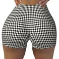 thumbnail image 2 of Fotbe Houndstooth Black And White Shorts Sin Costuras – Shorts Deportivos de Cintura Alta para Mujer, Elásticos para Gimnasio, Yoga, Running o Ciclismo-X-Large, 2 of 8