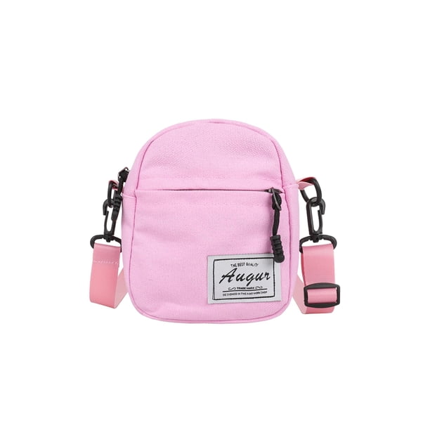 Mujer Lienzo Patchwork Bandolera Casual Mini Bolsos (rosa)