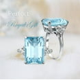 thumbnail image 5 of Meghan Markle & Princess Diana 20ctw Emerald Cut Aquamarine Color Cocktail Ring Inspired by Royal Wedding, 5 of 9