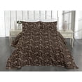 thumbnail image 2 of Ambesonne Old School Quilted Coverlet 3 Pcs, American Traditional Art, King Size, Dark Cocoa Warm Taupe, 2 of 4
