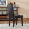 thumbnail image 6 of Roundhill Urban Style Solid Wood Leatherette Parson Chair in Black(Set of 2), 6 of 6