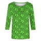 thumbnail image 5 of TaTaai Women's Fashion St. Patrick's Day Unstructured Print Loose Casual Round Neck 3/4 Sleeve T-Shirt Pullover Gift, 5 of 6