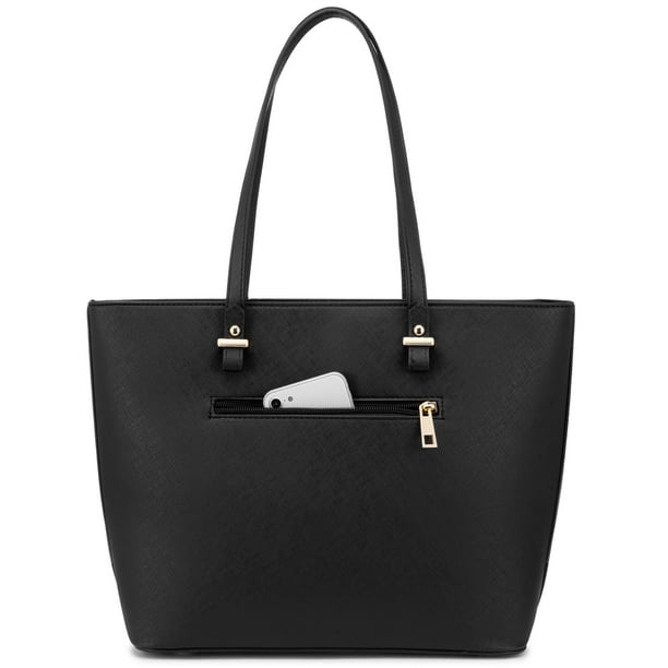 Bolso LOVEVOOK para mujer, tamaño grande, piel sintética, negro