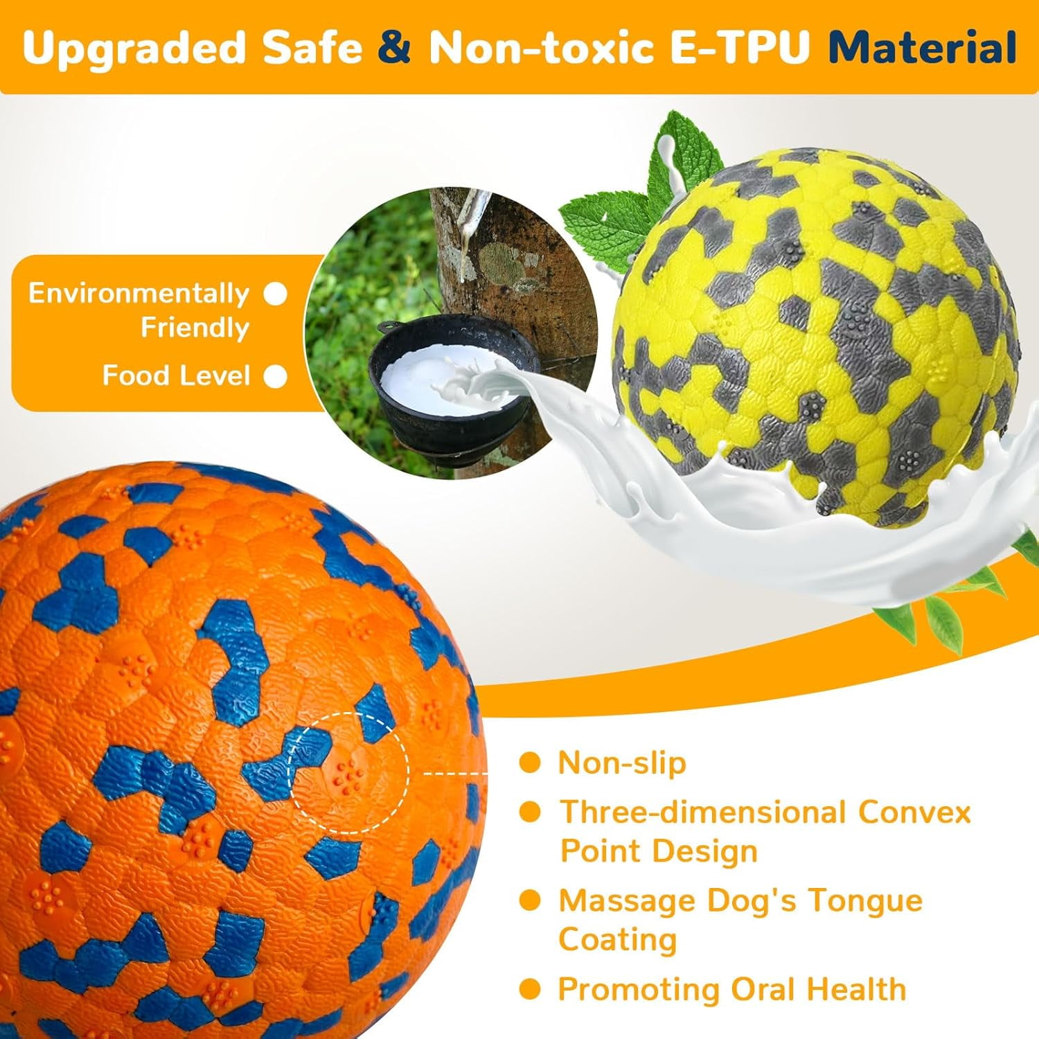 General 4 Pack Dog Balls Indestructible Dog Toys for Aggressive Chewers Durable Tough Tennis Balls Toys for Medium Large Dogs Outdoor Outside Fetching Toys for Big Dogs Chew Ball