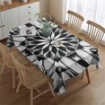 thumbnail image 2 of Black White Tie Dye Mandala Pattern Rectangle Tablecloth 60"x84",Waterproof Polyester Rectangle Table Cloth, Wipeable Spillproof Polyester Tablecloth for Dining, Camping, Indoor and Outdoor, 2 of 5