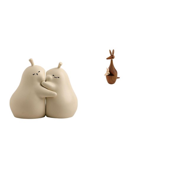 Sujetalibros de cerámica con forma de pera abrazada, figura de animal finamente elaborada, estatua decorativa, detalle para fiestas, adorno divertido