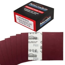 ProductionShop Premium Red 600 Grit 1/4 Sheet Size Red Sanding Sheets, Box of 30 - Hook & Loop Backing Sandpaper, Fine-Cut Abrasive - Fits Palm Sanders, Hand Sanding Blocks - Woodworking, Auto Paint