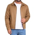 thumbnail image 1 of CHAQUETA CASUAL PARA HOMBRE INSPIRE CHIC, CON COLLAR Y CREMALLERA, ROPA DE EXTERIOR, CHAQUETA DE ANTE VINTAGE, TAMAÑO S, COLOR CAQUI, 1 of 6
