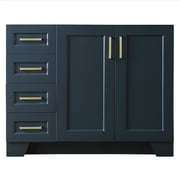 ARIEL TAYLOR 42 IN. RIGHT OFFSET SINGLE SINK BASE CABINET IN MIDNIGHT BLUE
