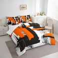 thumbnail image 3 of Erosebridal Orange Abstract Splatter Ink Bedding Queen Size,Modern Geometric Geometry Comforter Sets with Sheets,Modern Abstract Art Bedding Sets Queen Size,Ultra Soft Room Decor Reversible,7pcs, 3 of 7