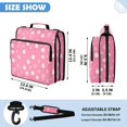 thumbnail image 3 of Zipper Binder with Shoulder Strap 2 inch 3 Ring Waterproof File Folder Organizer Bag 500 Sheet Pink and White Flowers, 3 of 8