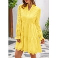 thumbnail image 4 of Vestido PRETTYGARDEN para mujer, primavera 2025, manga larga, cuello en V, 4 of 9