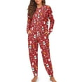 thumbnail image 4 of Tutolipy Christmas Pajama Set for Women Snowman Printed Sleepwear Santa Claus Printed Pjs Set Long Sleeve Shirt and Pajama Pants Lounge Sets, XL, 4 of 7