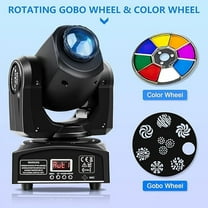 JAJALUYA Moving Head Light, 30W, 8 Pattern, 8 Colors, RGBW LED, Color Changing