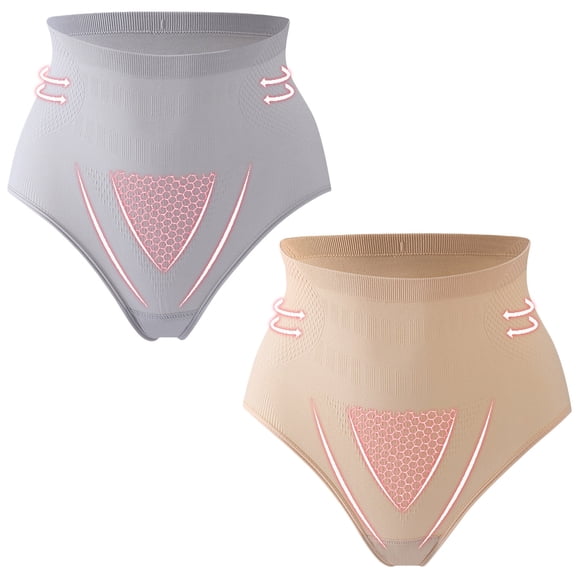 Viadha Women's Cotton Underwear Comfortable Solid Color Large Size High Waist Warm Belly Hip Lift Thin Waist Panties Underwear