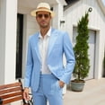 thumbnail image 7 of i.Finelong Men's Classic Light Blue Two - Piece Suit, Suitable for Business and Other Formal Occasions, 7 of 7