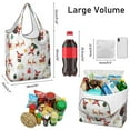 thumbnail image 3 of 5 Pack Foldable Shopping Bag,White Christmas Santa and Gift Pattern Reusable Grocery Bags with Pockets,Large Reusable Tote Bags with Handles Waterproof & Lightweight, 3 of 6