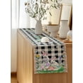 thumbnail image 5 of Table Runner 60 Inches Long for Kitchen Dining, Easter Dresser Scarf Farmhouse, Dining Table Decorations for Wedding/Parties, Spring Rabbit Flowers Colorful Eggs Black Lattice 13 x 60 In, 5 of 8