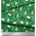 thumbnail image 2 of Soimoi Silk Fabric Floral & Rabbit Kids Print Fabric by The Yard 42 Inch Wide, 2 of 3