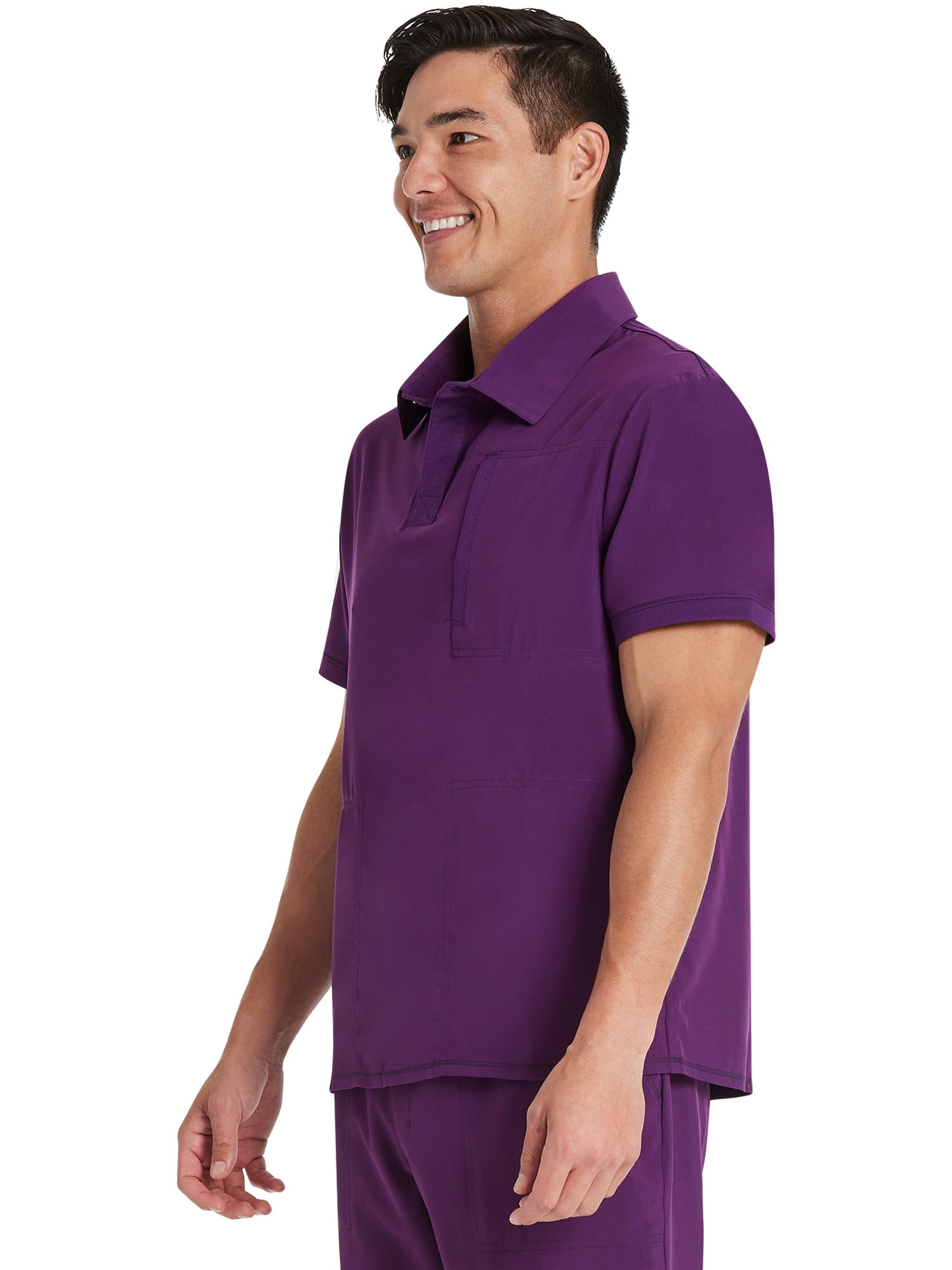 Scrubstar Men's Premium Performance Stretch Polo Scrub Top, Sizes XS-3XL