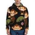 thumbnail image 2 of Bingfone Monkeys Swinging From Palms Men'S Drawstring Hoodie Long Sleeve Pocket Sweatshirts-Large, 2 of 9
