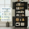 thumbnail image 6 of Bathroom Cabinet, 67" Bathroom Storage Cabinet Farmhouse Storage Cabinet with Glass Doors and Adjustable Shelves, Upboard Modern Storage Cabinet Freestanding Kitchen Pantry Cabinet, Cupboard, 6 of 10
