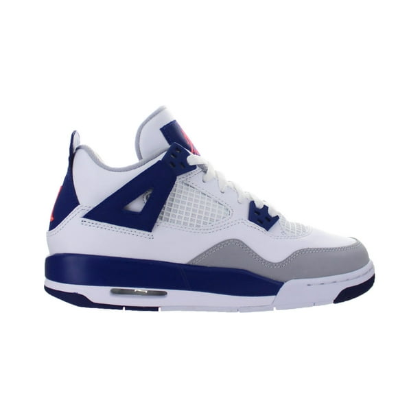 Air Jordan Air Jordan 4 Retro Gs Deep Royal Blue White Hyper Orange Walmart Com Walmart Com