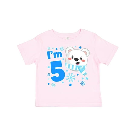 

Inktastic I m Five- Cute Polar Bear Fifth Birthday Gift Toddler Boy or Toddler Girl T-Shirt