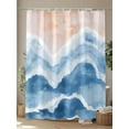 thumbnail image 4 of Shower Curtain Blue Ocean Waves Shower Curtains for Bathroom, Waterproof Polyester Shower Curtain Set with Hooks, Stall Long Size 54"x78" Beach Ombre, 4 of 6