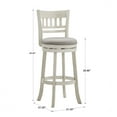 thumbnail image 5 of Weston Home Shapel Lattice Back 29"H Swivel Bar Stool, Antique White Finish, Grey Linen, 5 of 7