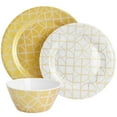 thumbnail image 2 of Laurie Gates California Designs Summer Bloom 12 Piece Melamine Dinnerware Set in Gold, 2 of 2