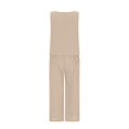 thumbnail image 5 of GILIGEGE Linen Sets for Women 2 Piece Summer Sleeveless Short Sleeve Top and Trousers Outfit Set Fashionable Plain Leisure Suit Loungewear with Pockets Wide Leg Pants Tracksuit Lounge Matching Sets, 5 of 8