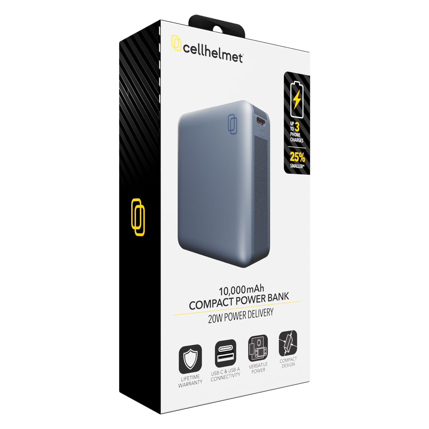 cellhelmet 10,000-mAh Portable USB-C and USB-A Power Bank with 22.5-Watt Charging, PP-223, PP-223