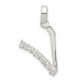 thumbnail image 2 of 925 Sterling Silver Cubic Zirconia Initial V Shaped Pendant, 2 of 3